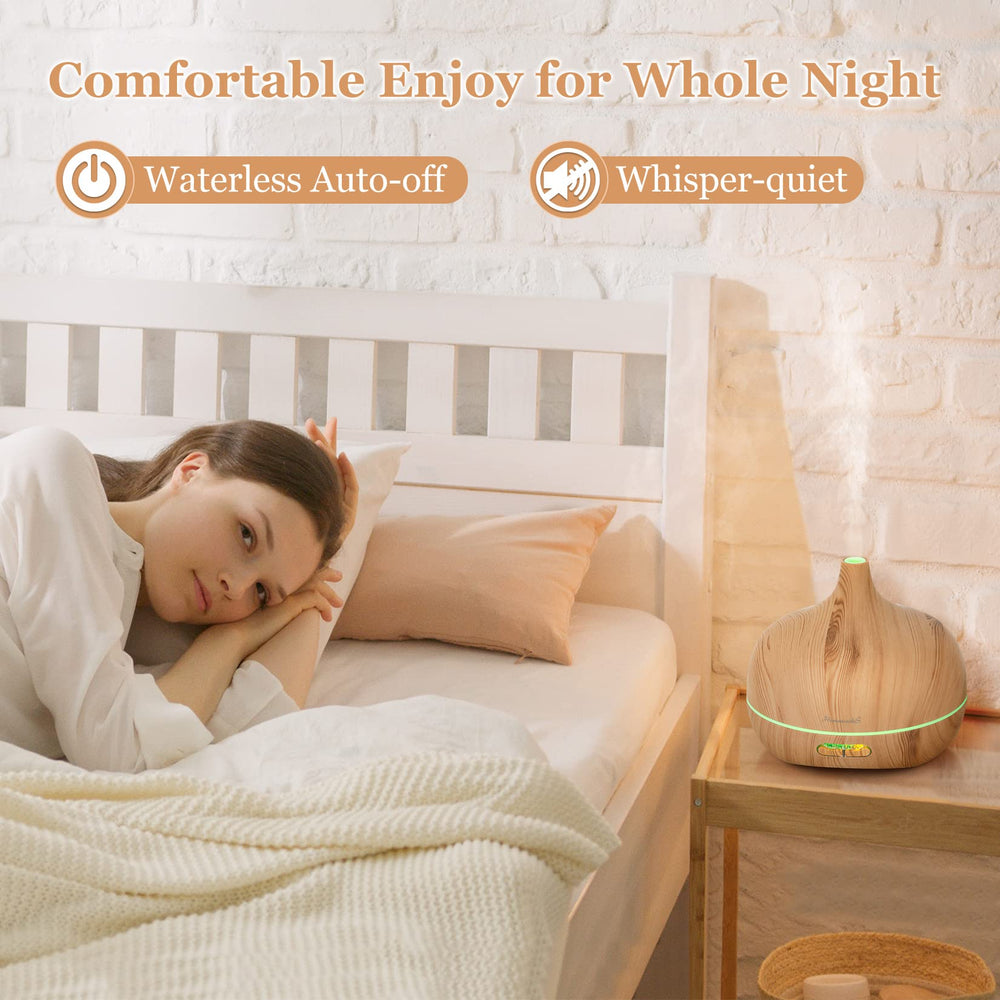 Homeweeks diffuser placed in a bedroom creating calming ambience.