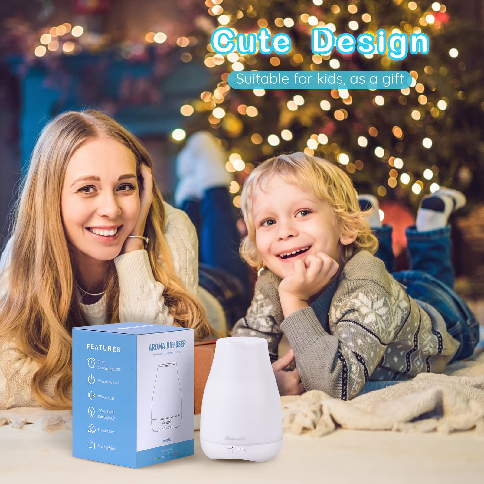 Homeweeks diffuser packaging includes diffuser and simple setup notes