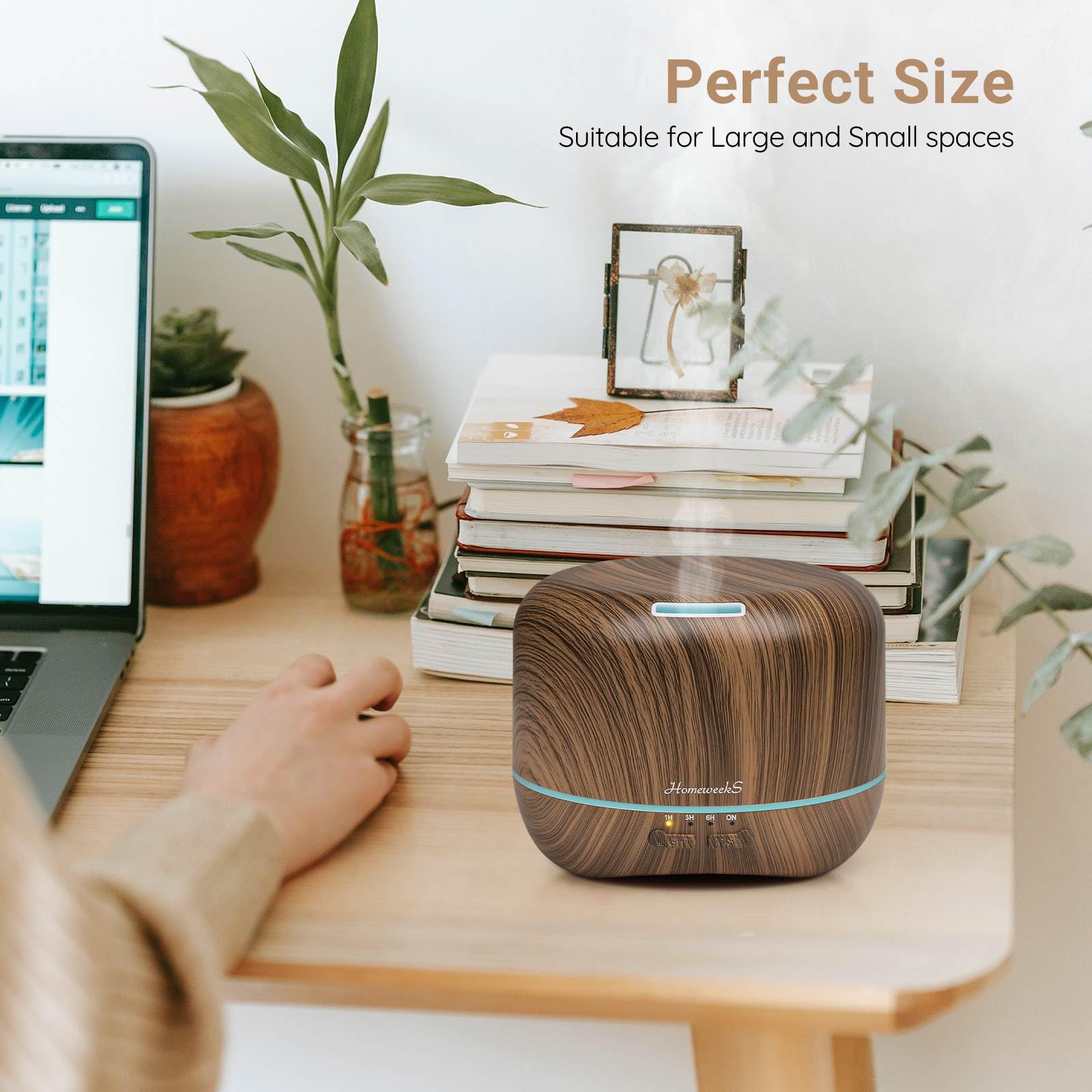 Homeweeks diffuser enhancing a cozy room ambiance