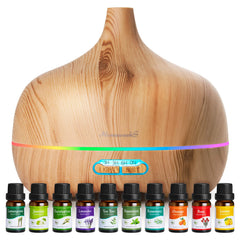 Homeweeks essential oil diffuser front view with 550ml capacity for large rooms.