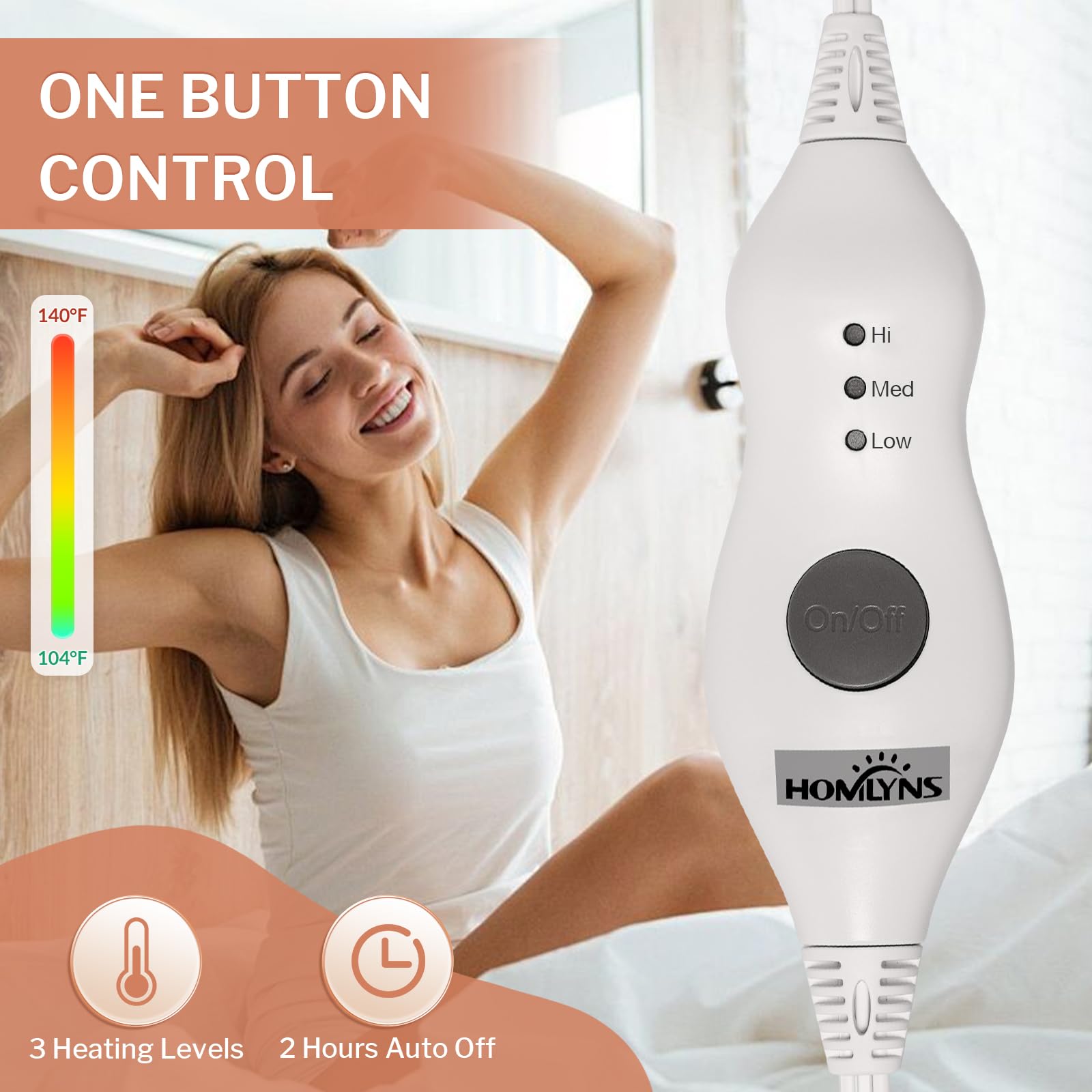 HOMLYNS pillow with acupressure points supports neck and head comfort.