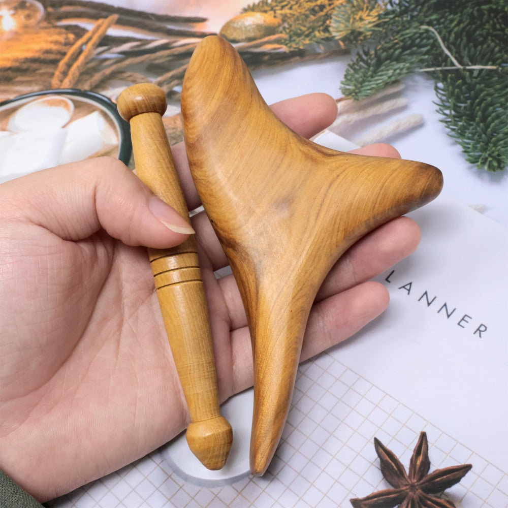 Honbay camphor wood massager with ergonomic grip for easy handling