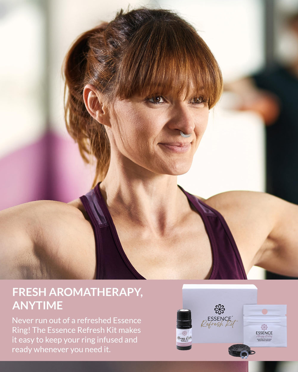 HONÉ Essence diffuser on-ear clip shown for on-the-go aromatherapy use.