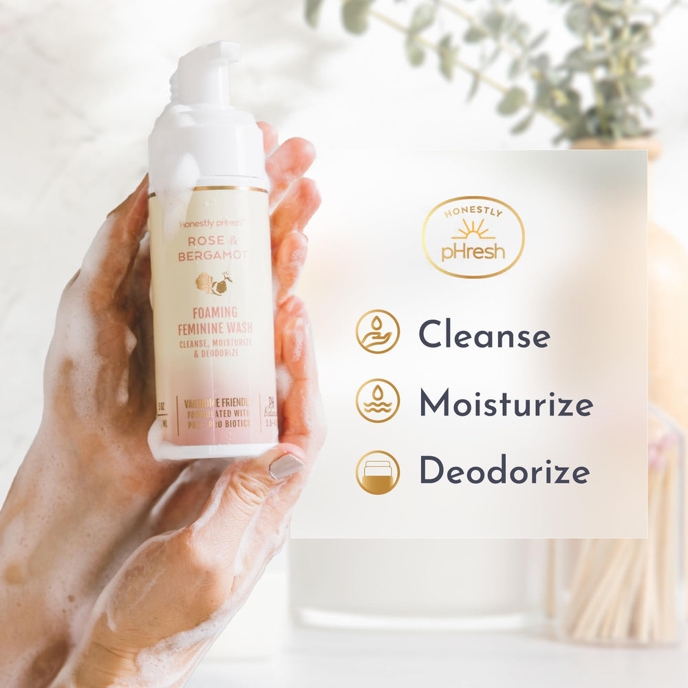 Honestly pHresh foam stream demonstrating gentle cleansing action