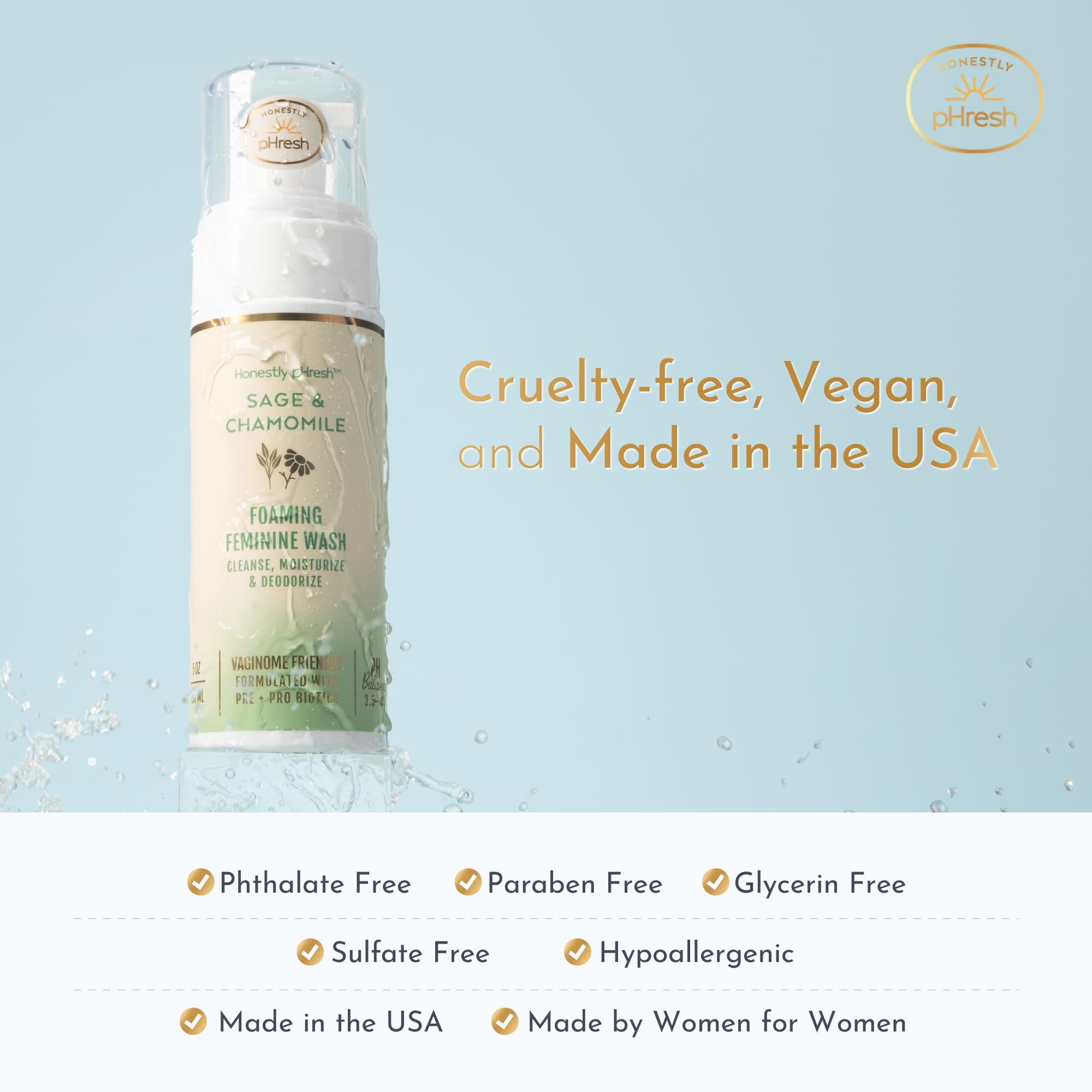 Honestly pHresh soap-free foam cleans without stripping moisture