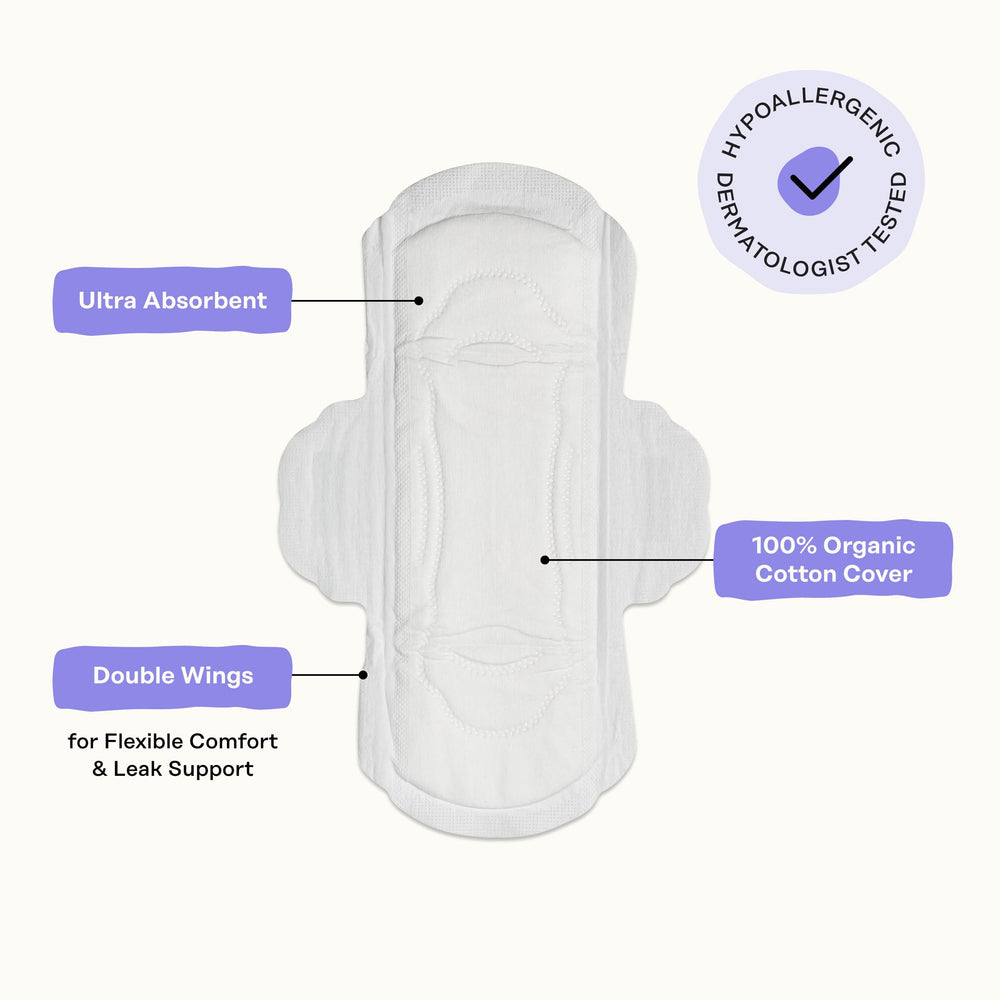 Packaging box view shows The Honey Pot calming pads ready for use.
