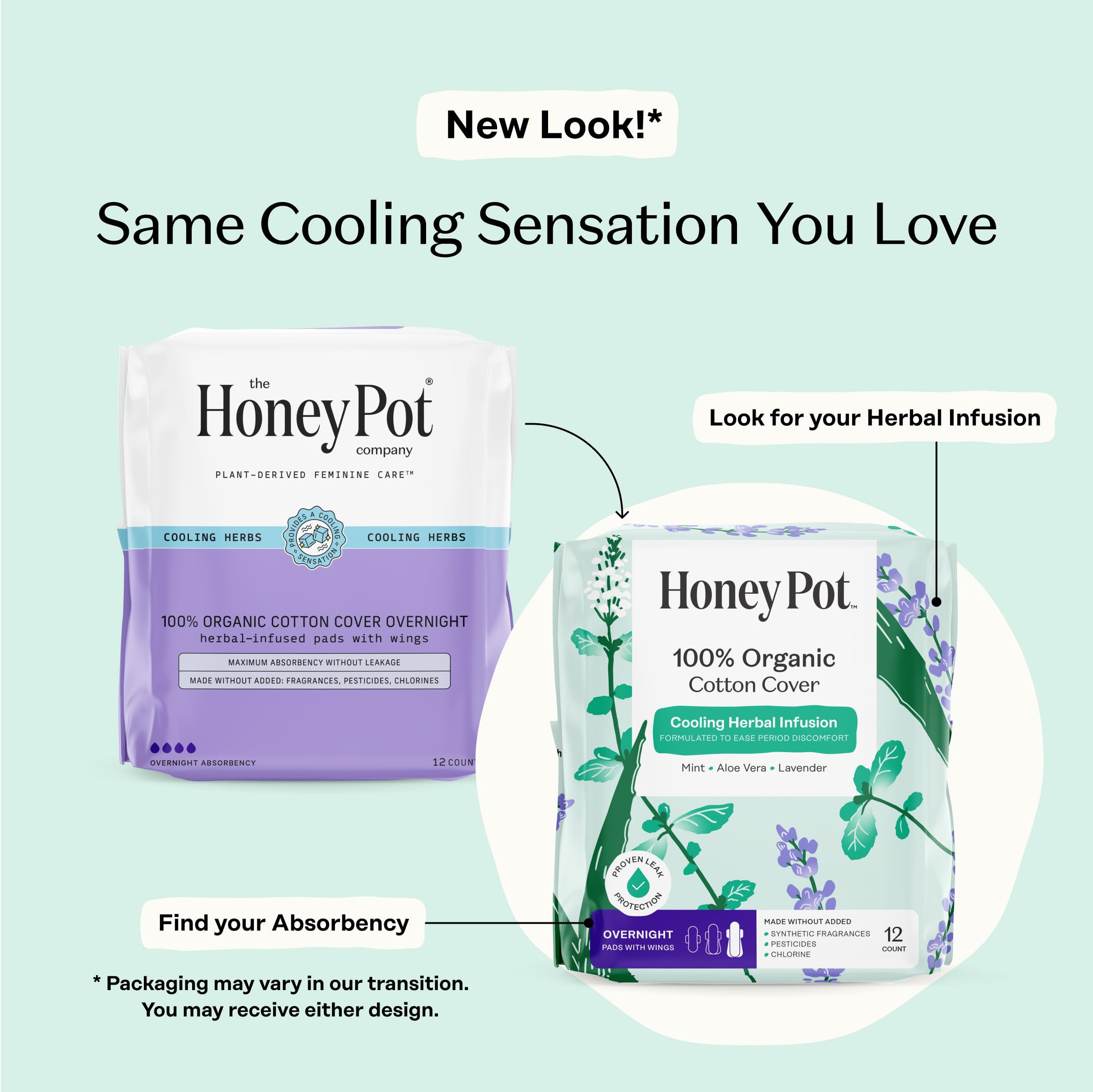 The Honey Pot herbal infused pads with lavender and rose for a cooling feel