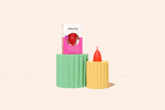 The Honey Pot Menstrual Cup Size 1 silicone close-up highlights smooth, body-friendly material.