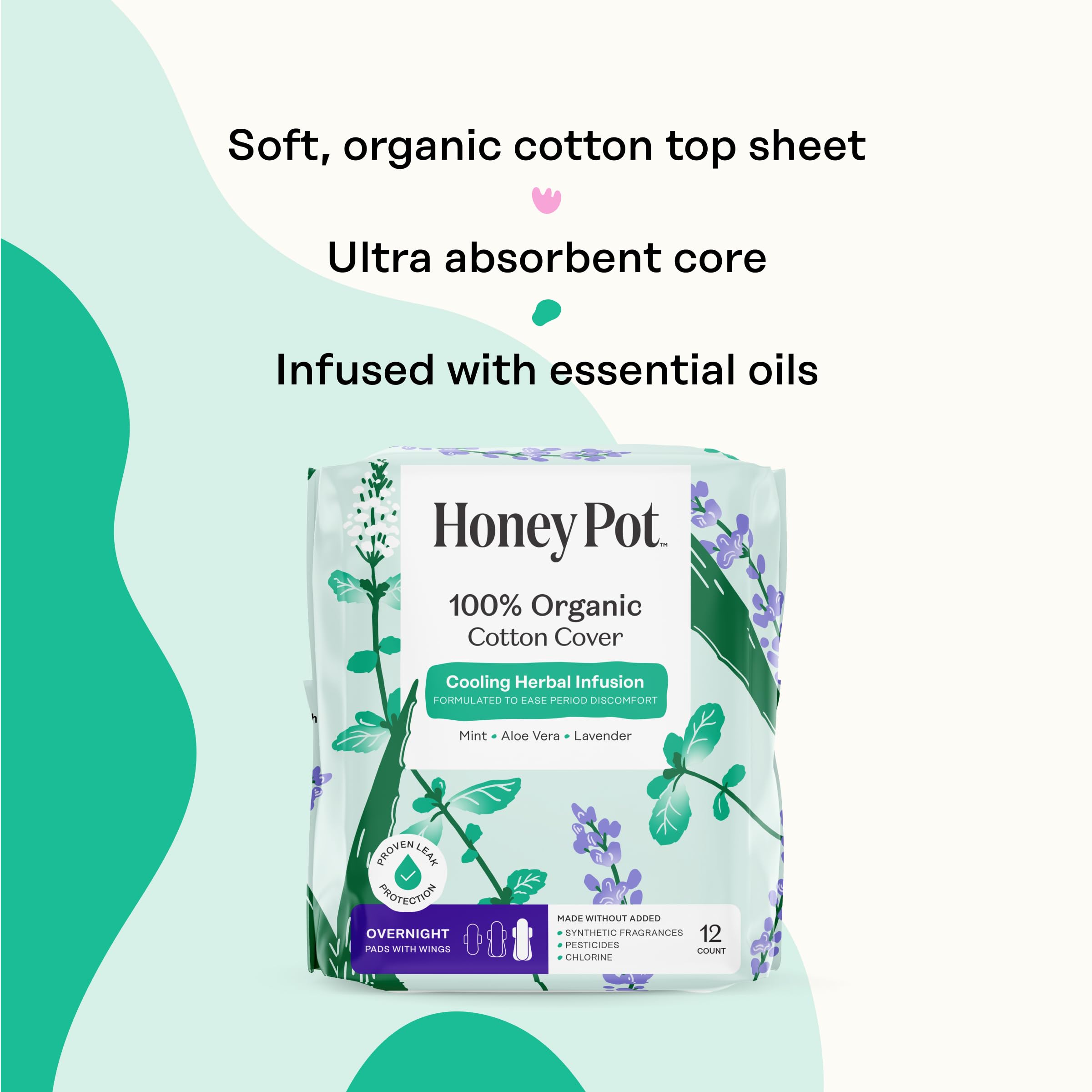 The Honey Pot organic cotton cover pad offers breathable comfort