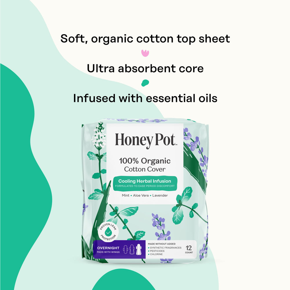 The Honey Pot organic cotton cover pad offers breathable comfort