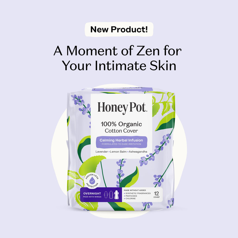 The pad features an ultra absorbent core for overnight wear