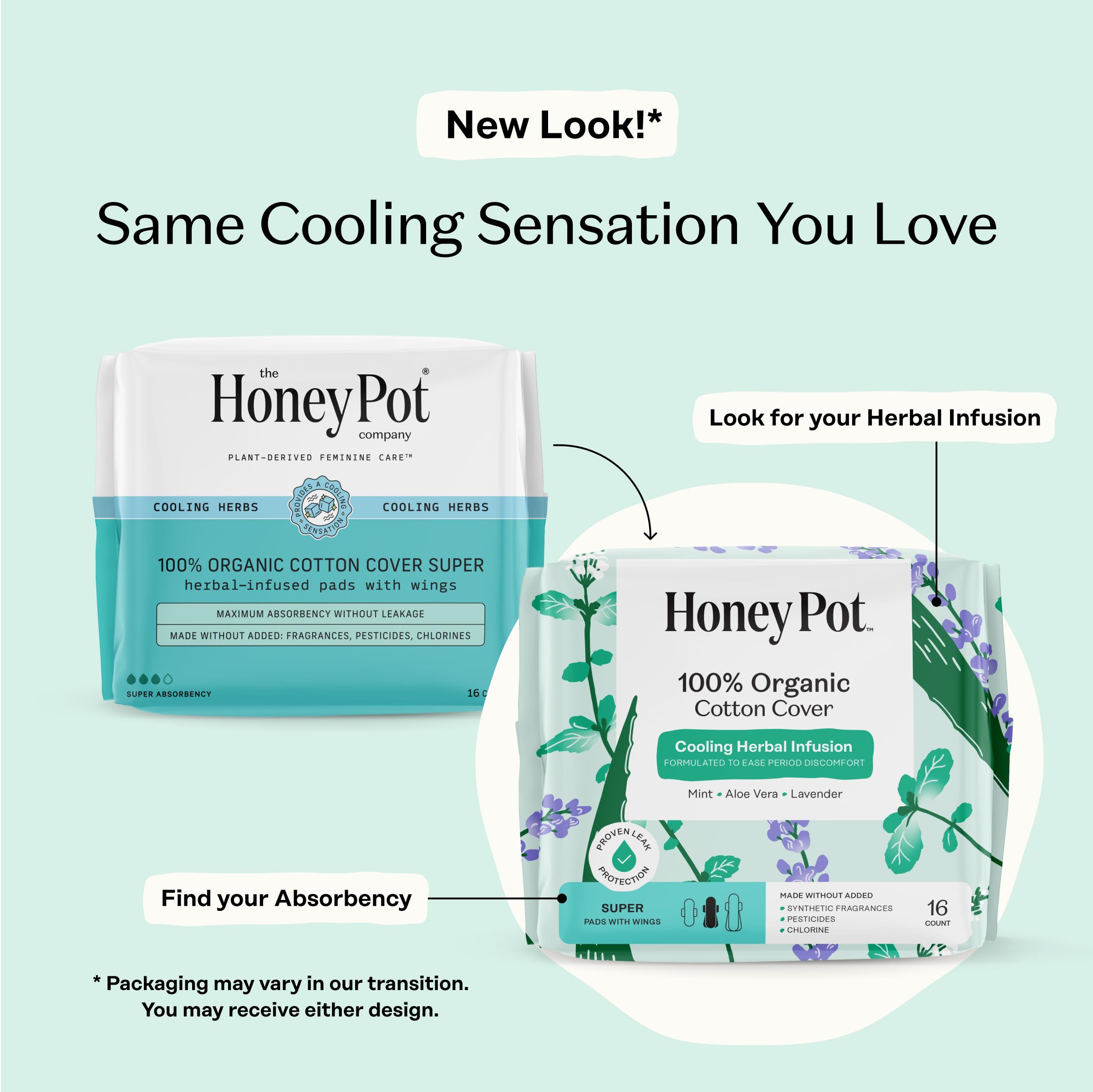 The Honey Pot pad with wings shown to emphasize breathable design.