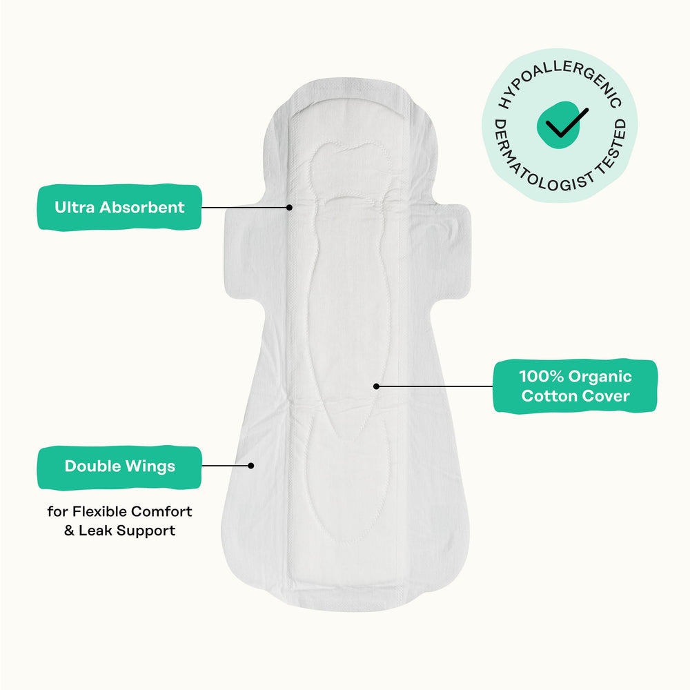 The Honey Pot wood pulp core providing absorption in a slim profile