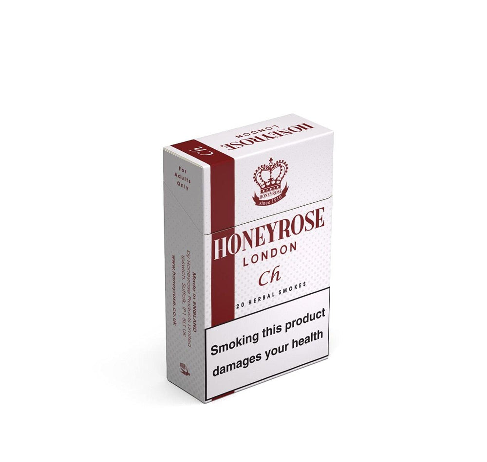 Honeyrose Cherry-flavored herbal cigarettes close-up, natural ingredients for a mindful break.
