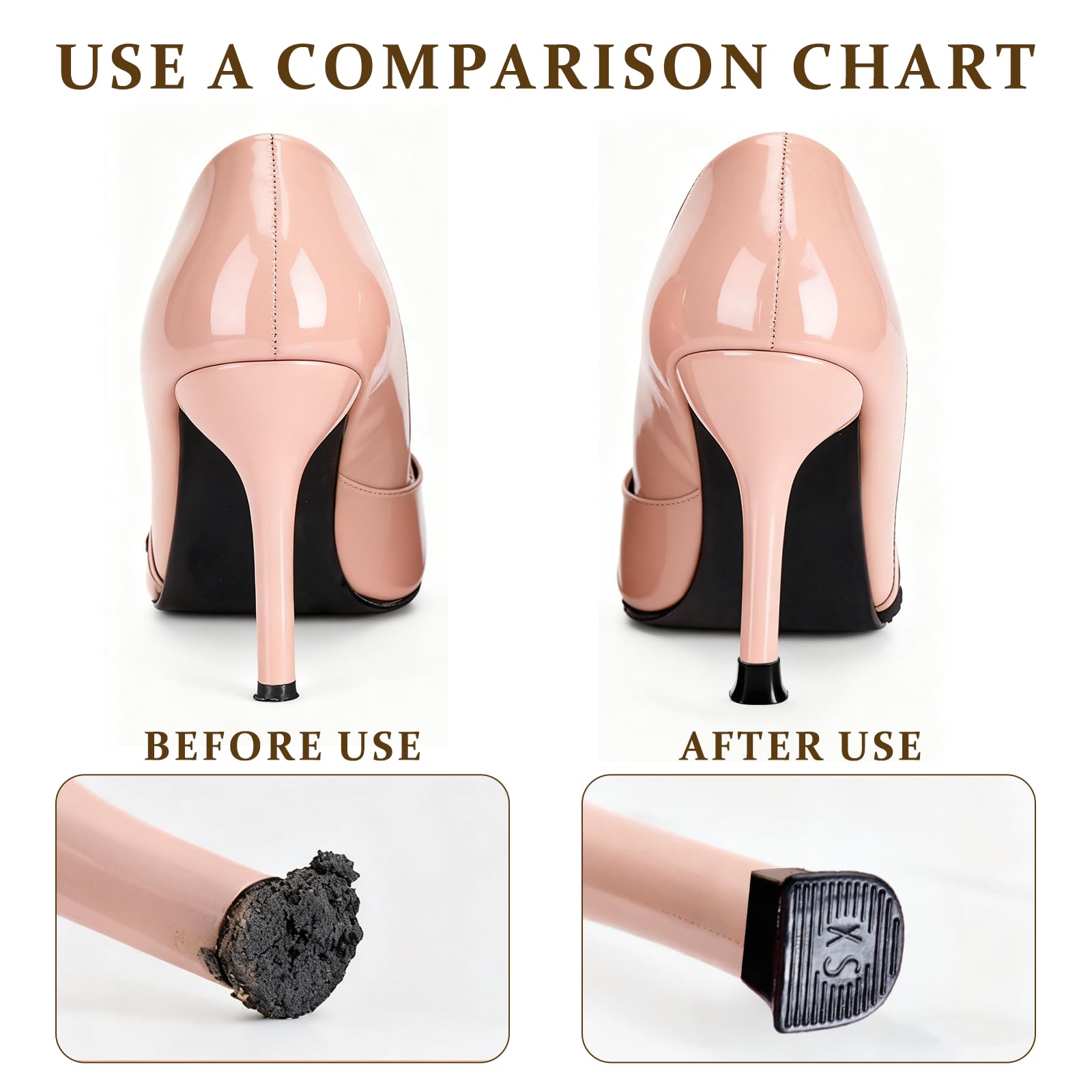 Hongliang anti-slip heel cap with micro-grooves improves grip on grass.