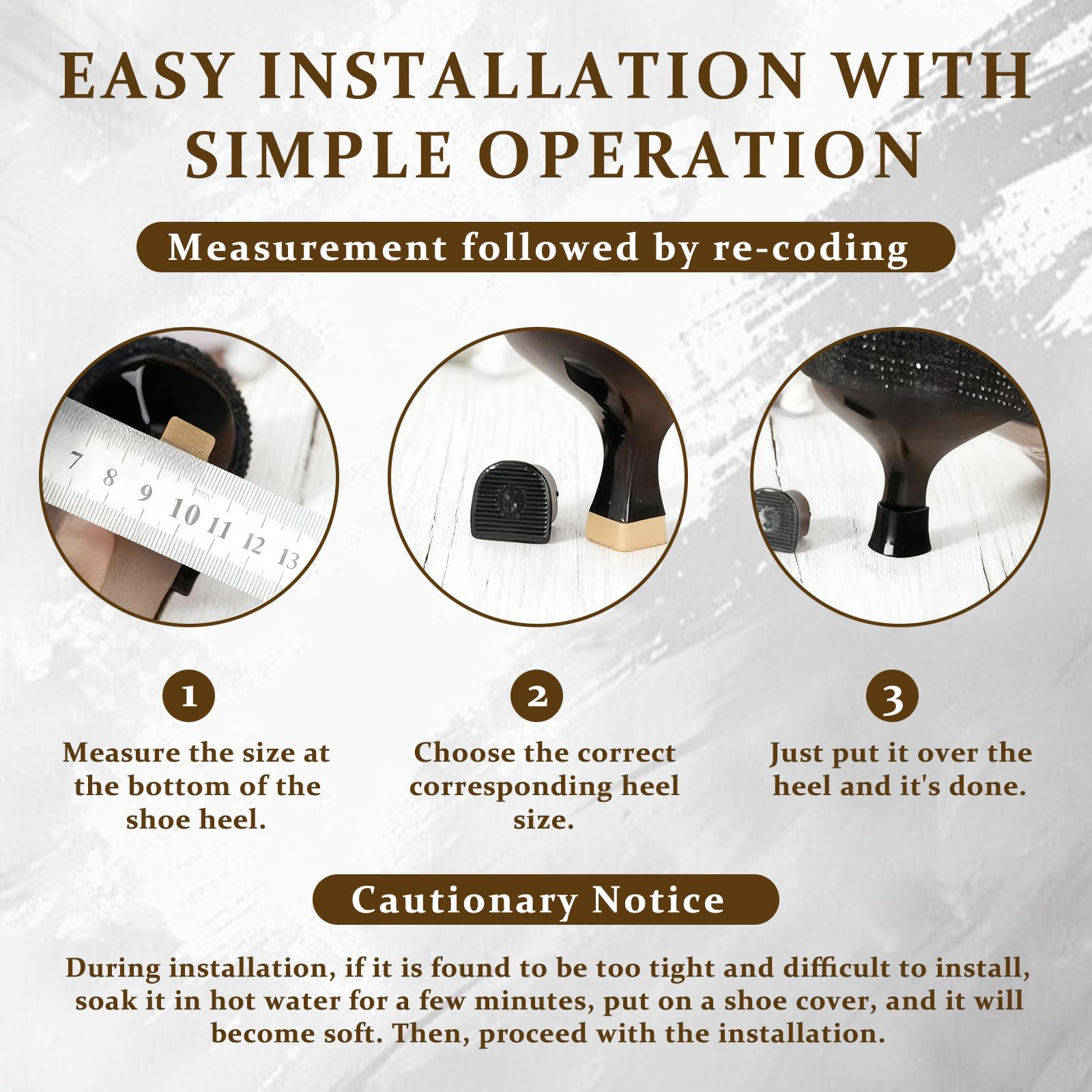 Hongliang noise-reducing heel caps minimize clacking on dance floors.
