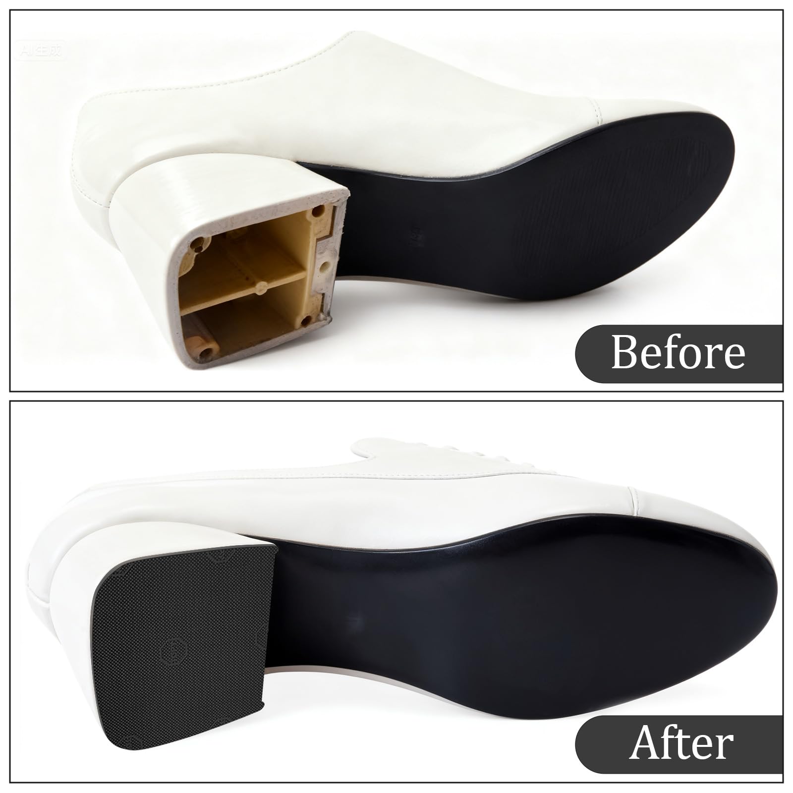 Shoe repair shop applying Hongliang pads to a heel