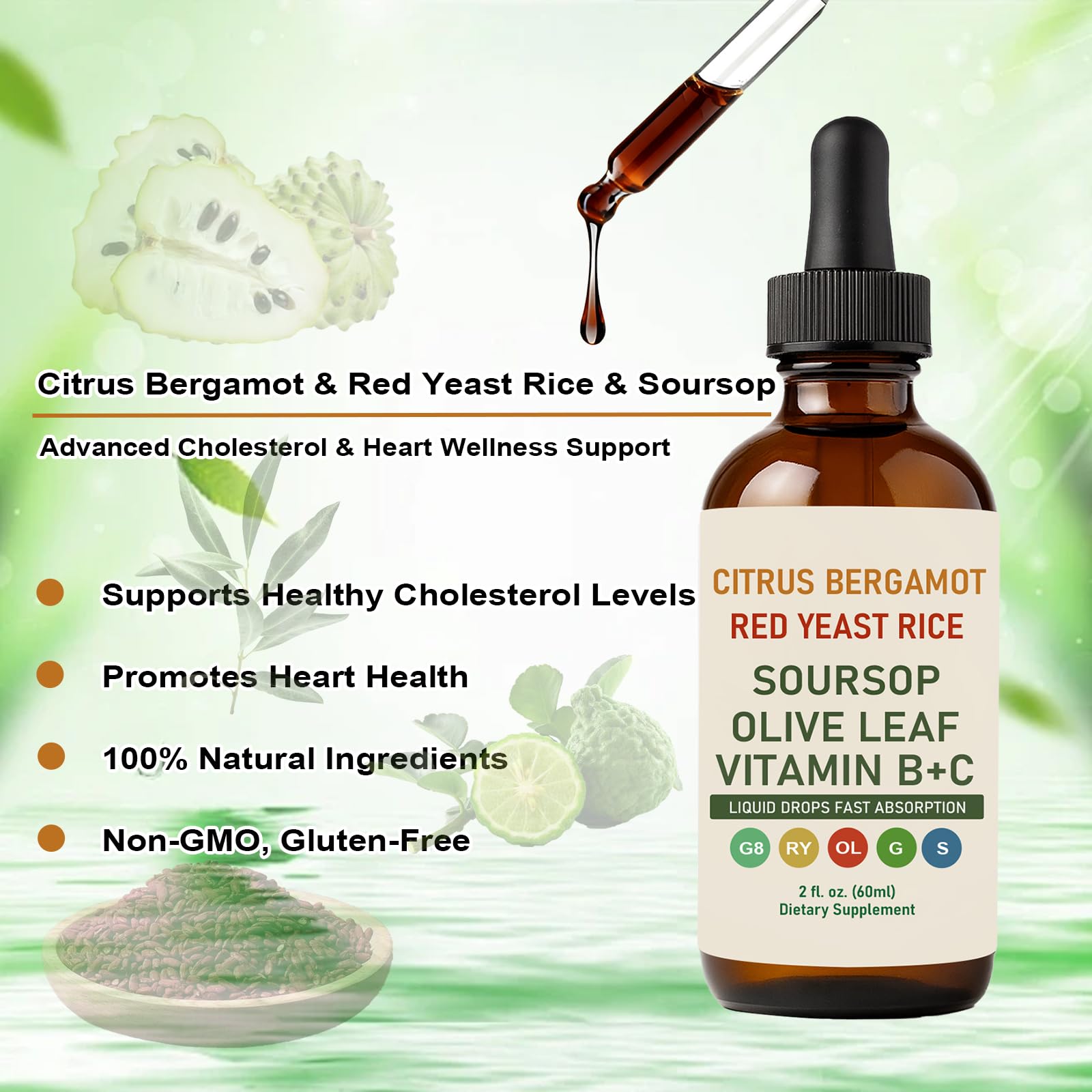 HongzyFirm RESONA bergamot soursop olive leaf blend close-up.
