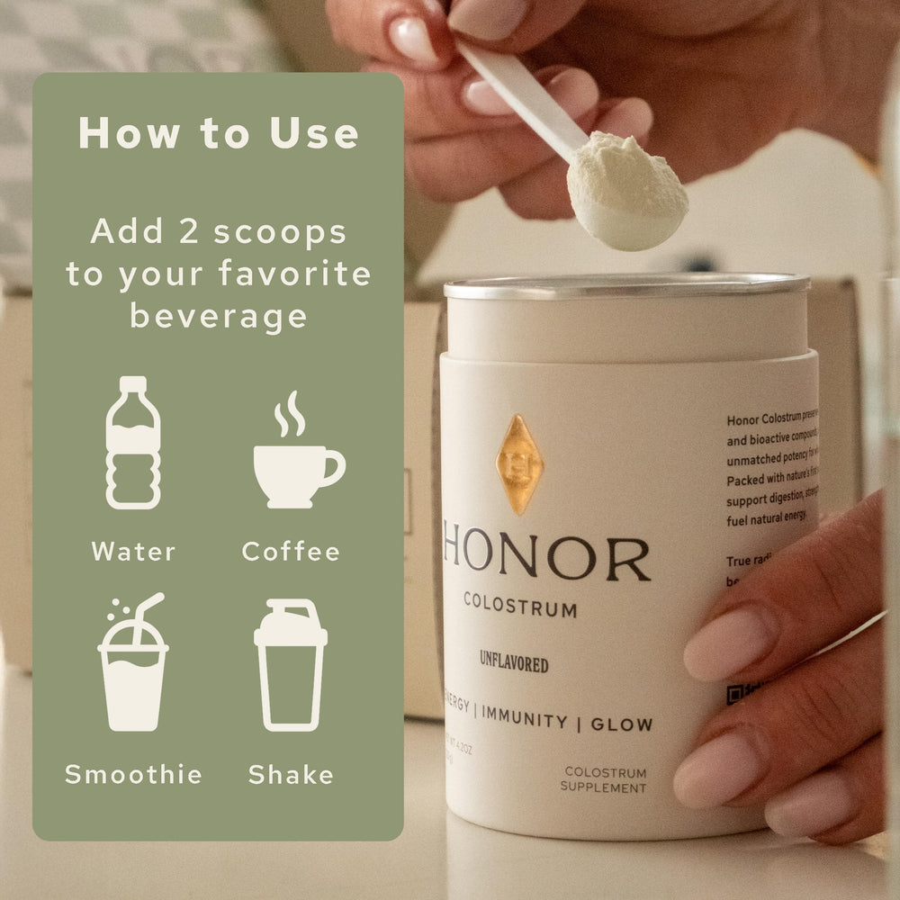 HONOR Supplements Colostrum Powder unflavored versatile supplement