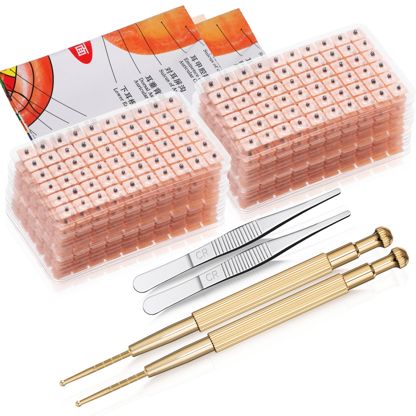 Honoson ear counts 1200-piece set enables convenient at-home acupressure practice.