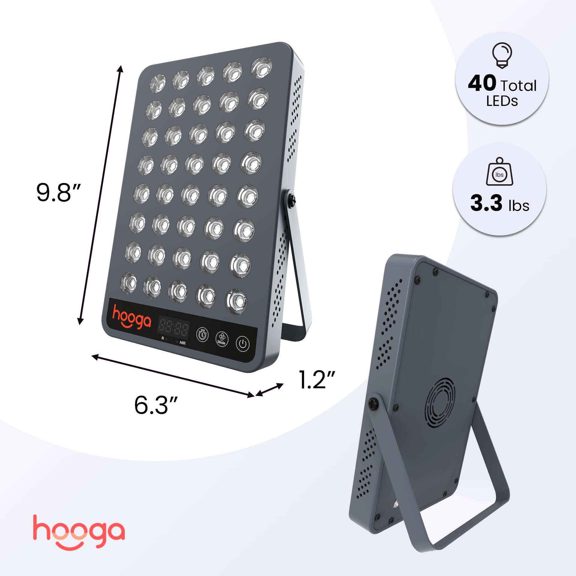 Hooga HG200 compact dimensions 9.5 by 6 by 1 inch fit on a desk.