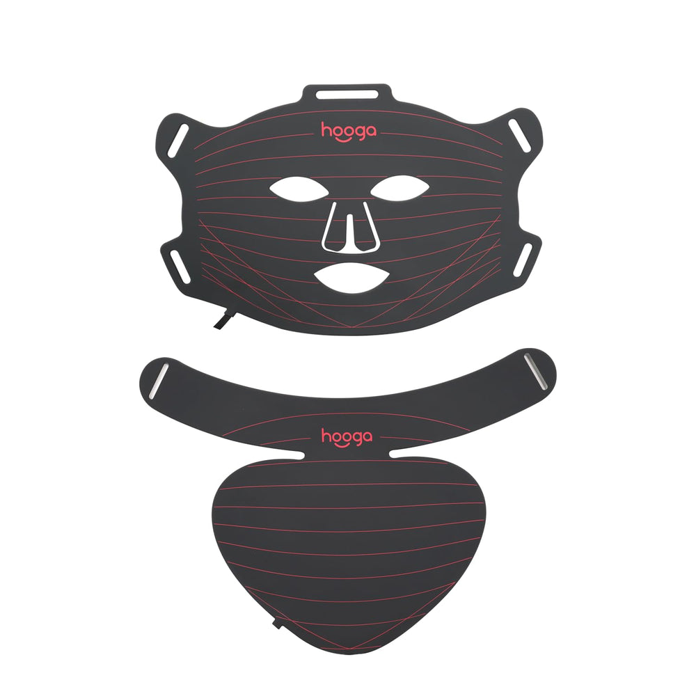 Hooga Red Light Mask with triple-chip LEDs delivers targeted face light therapy.