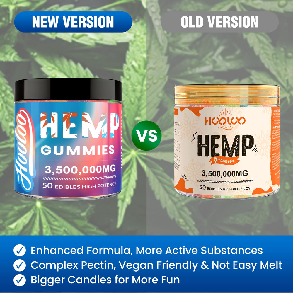 HOOLOO Hemp Gummies Big Cubes Bedtime Sour Apple playful twist