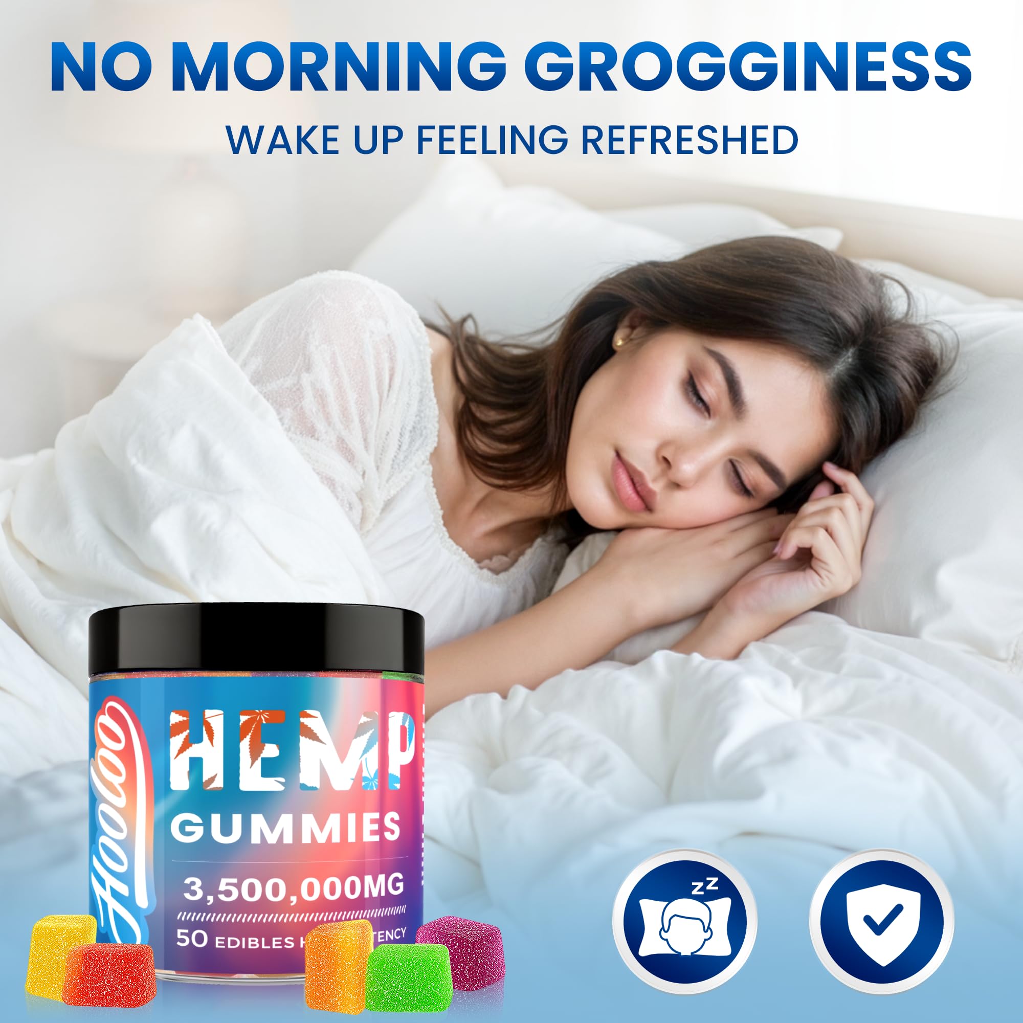 HOOLOO Two-bottle pack image for daily bedtime gummies