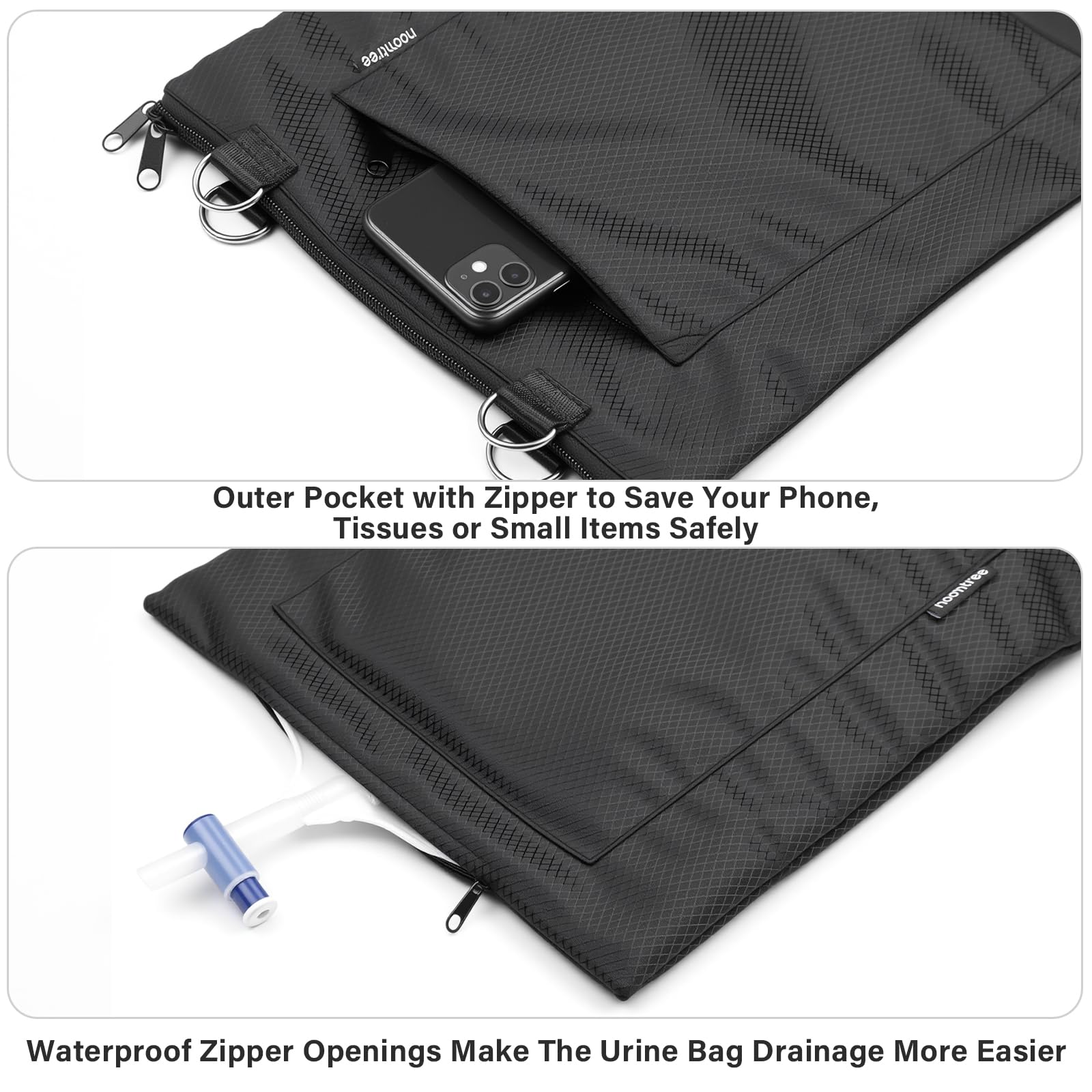 HOOMTREE external pocket on catheter bag holder for small items
