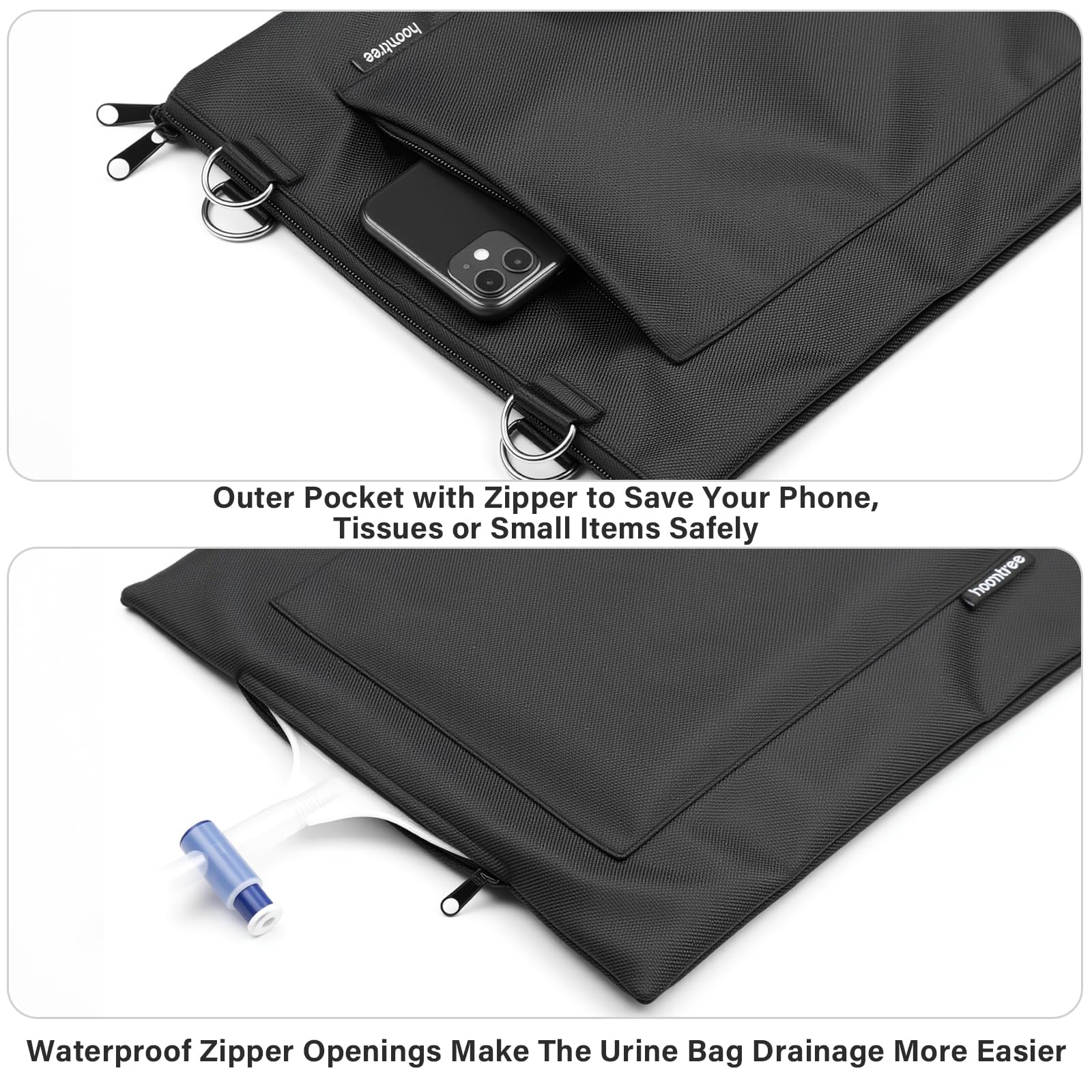 External pocket for phone or tissues on HOOMTREE holder.