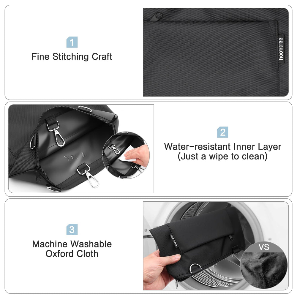 Waterproof inner coating protects contents in HOOMTREE bag holder.