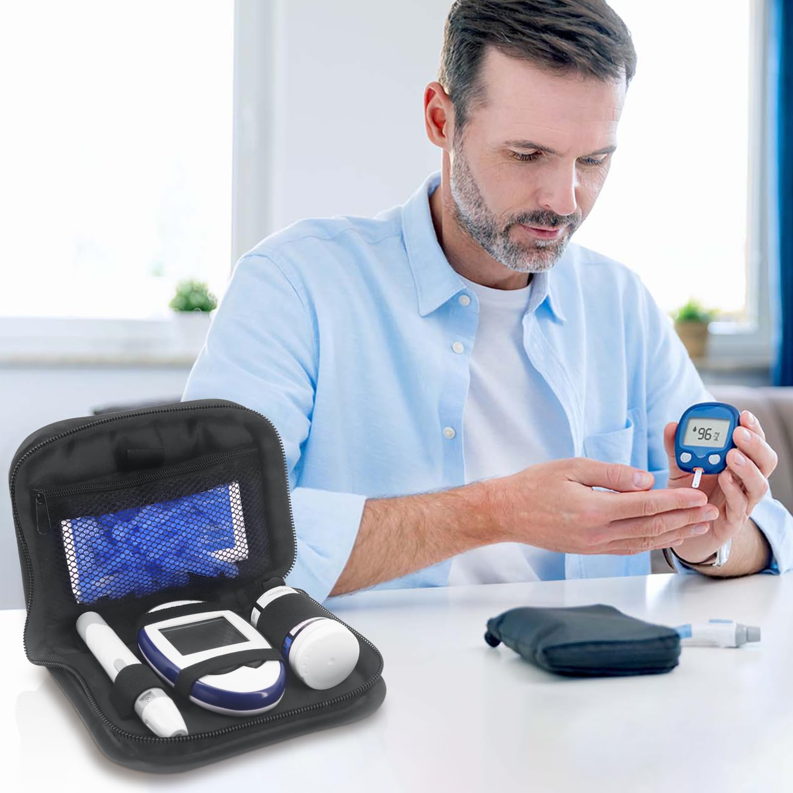 Hooshion diabetes travel case compact dimensions for portability
