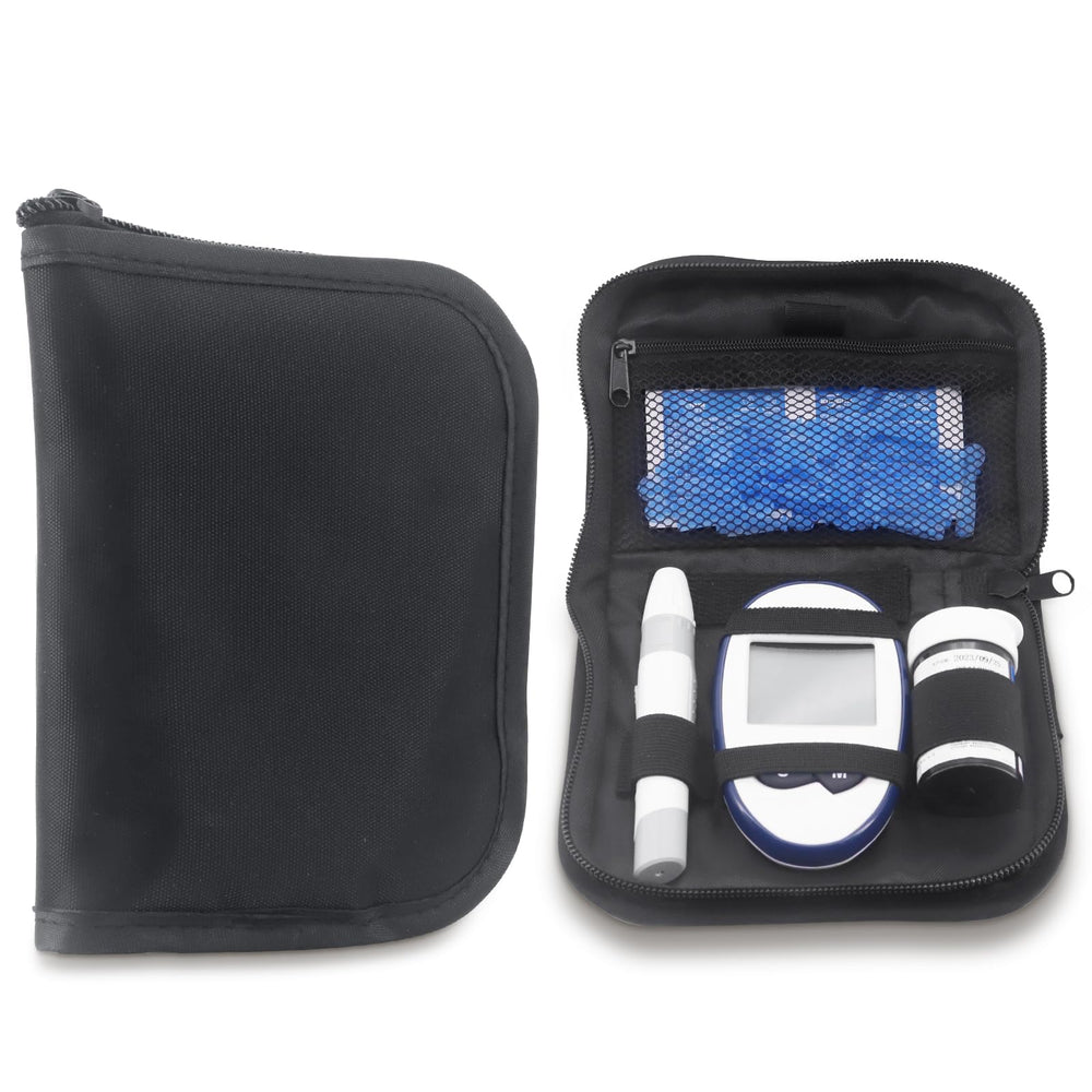 Hooshion diabetes travel case elastic straps securing meter and cables