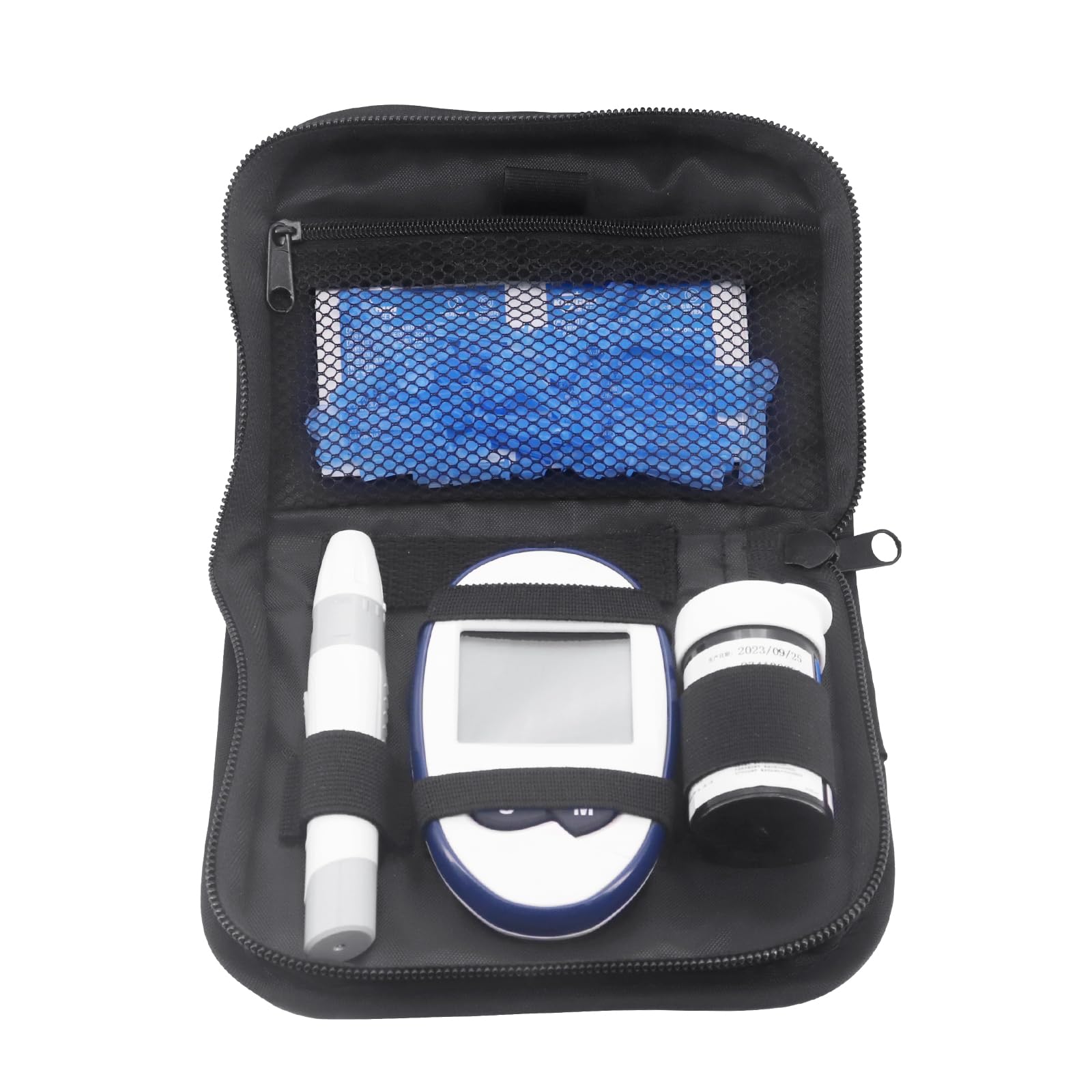 Hooshion diabetes travel case in bag demonstrating portable use