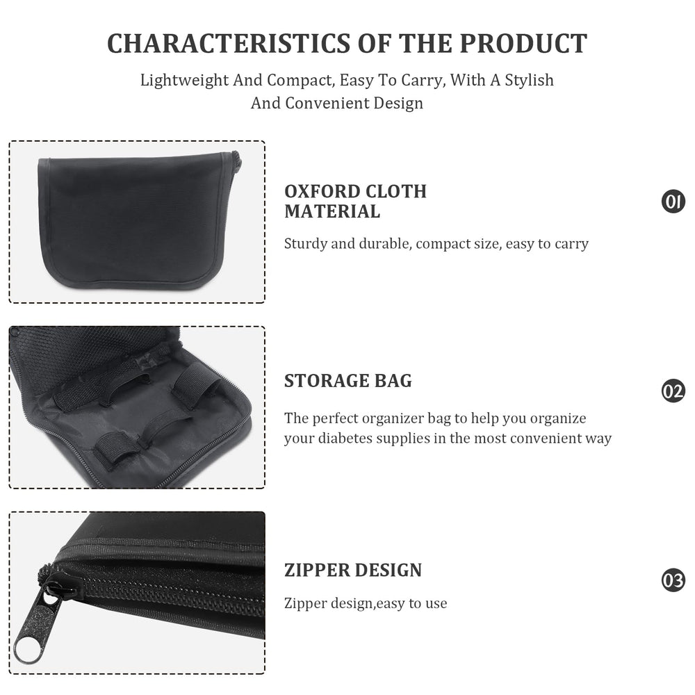 Hooshion diabetes travel case oxidation-resistant zips for durability