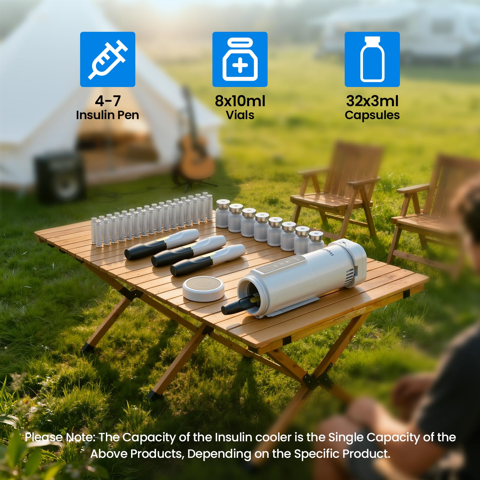 Hopelake compact cooler showcases compact-size design for lightweight, easy packing.
