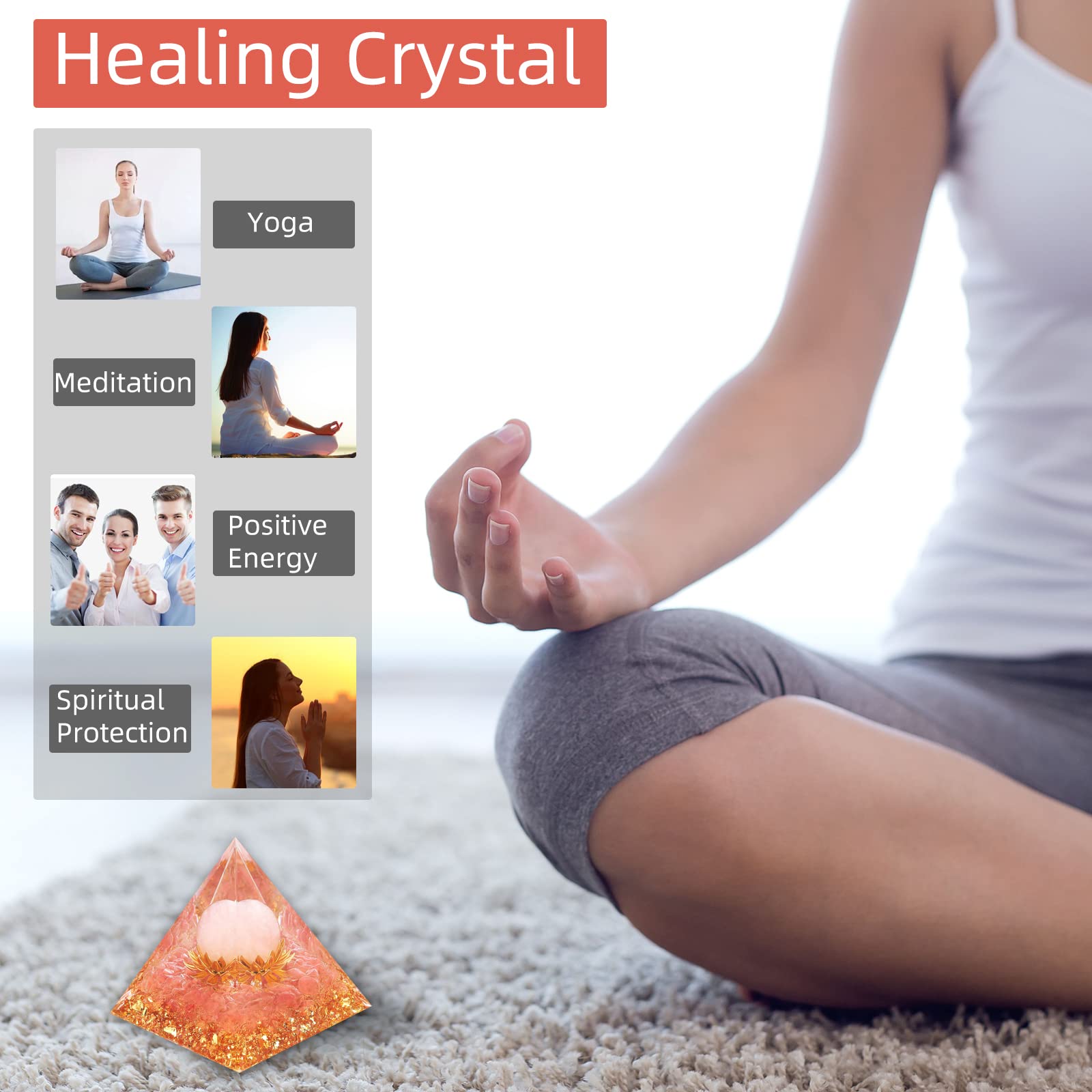 Hopeseed orgone pyramid copper lotus detail adds aura clarity and resilience
