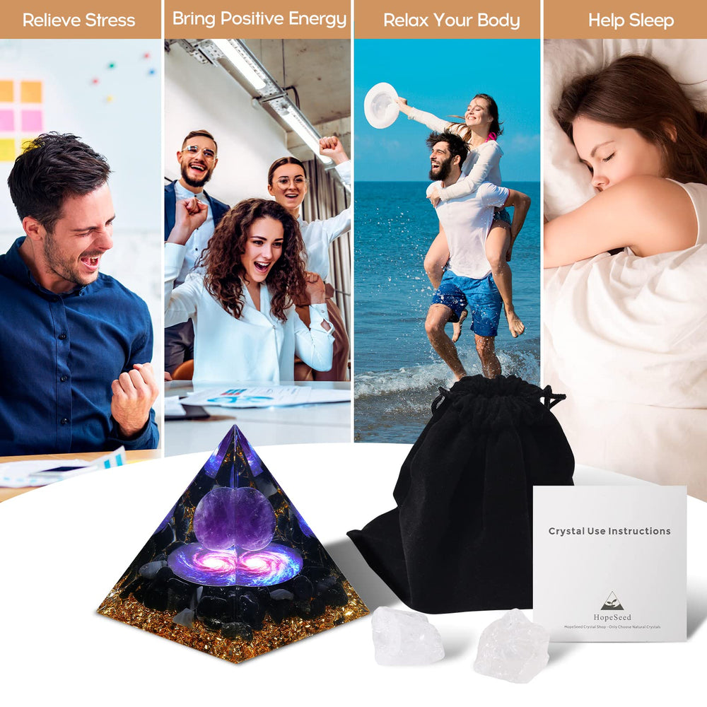 Hopeseed Orgone Pyramid desk decoration supports focus during work or study.
