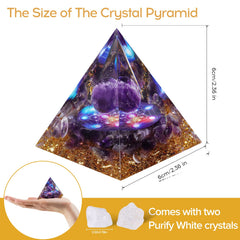 Hopeseed Orgone Pyramid showing golden leaf accents to enhance decorative energy in living areas.