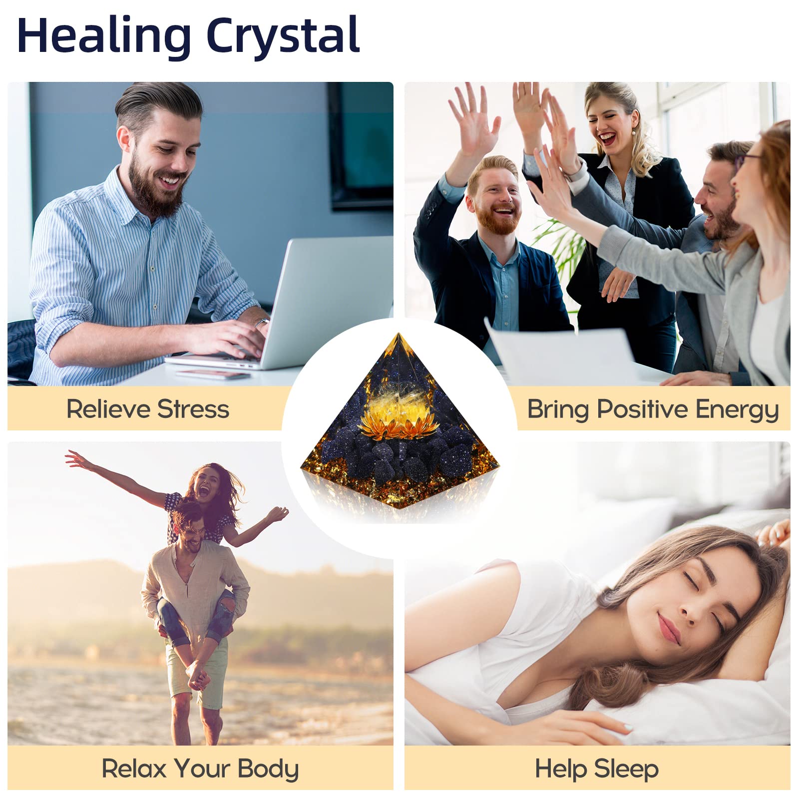 Hopeseed Orgone Pyramid in a meditation setup for mindful practice.