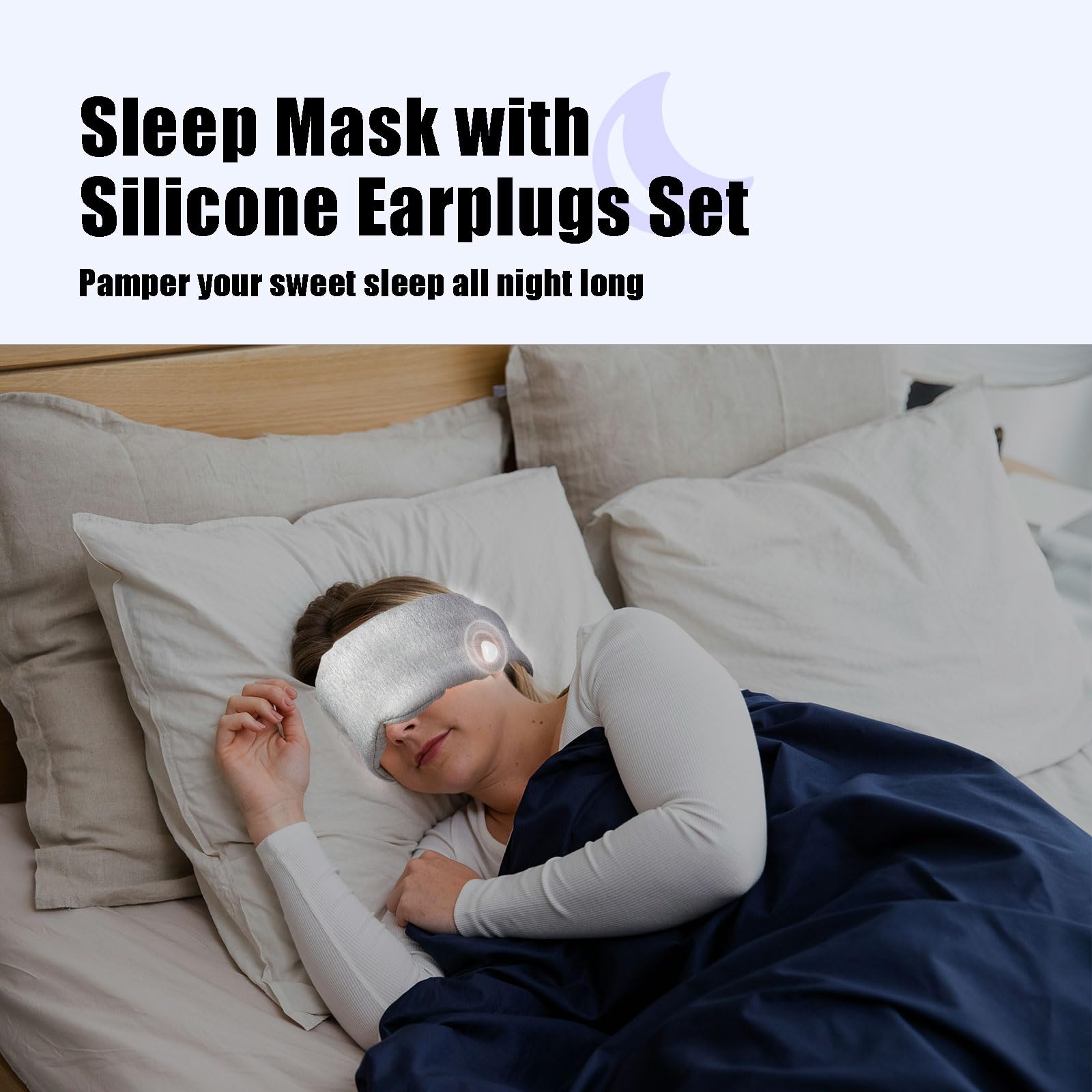 Hopomer Sleep Mask includes six silicone ear plugs to mute ambient noise.