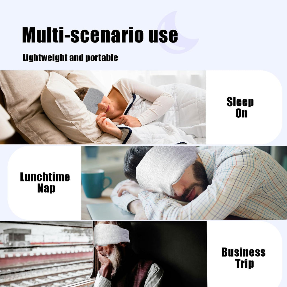Hopomer Sleep Mask light grey color suitable for travel and daily use.
