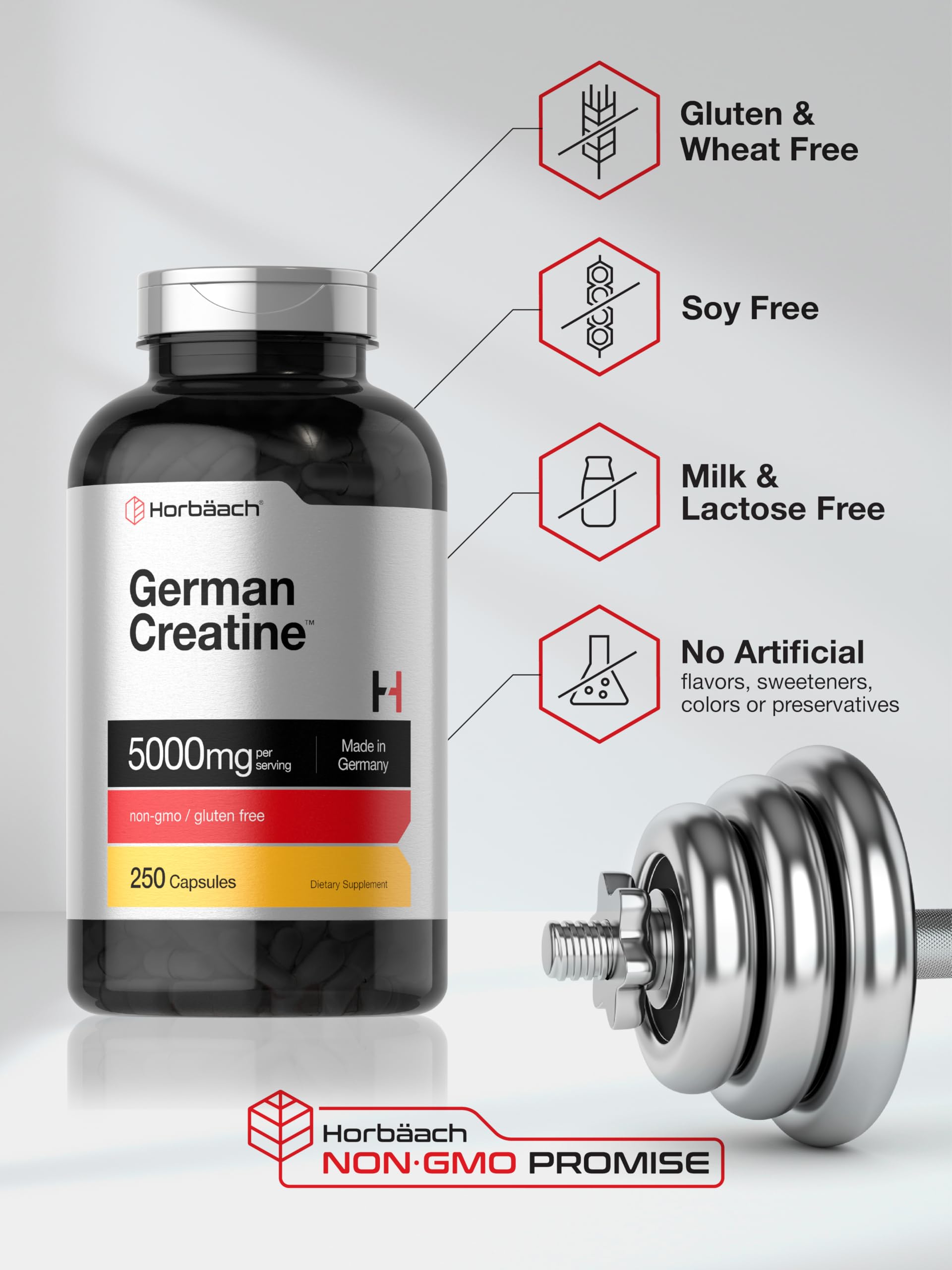 Horbaach 250-capsule bottle for convenient daily dosing
