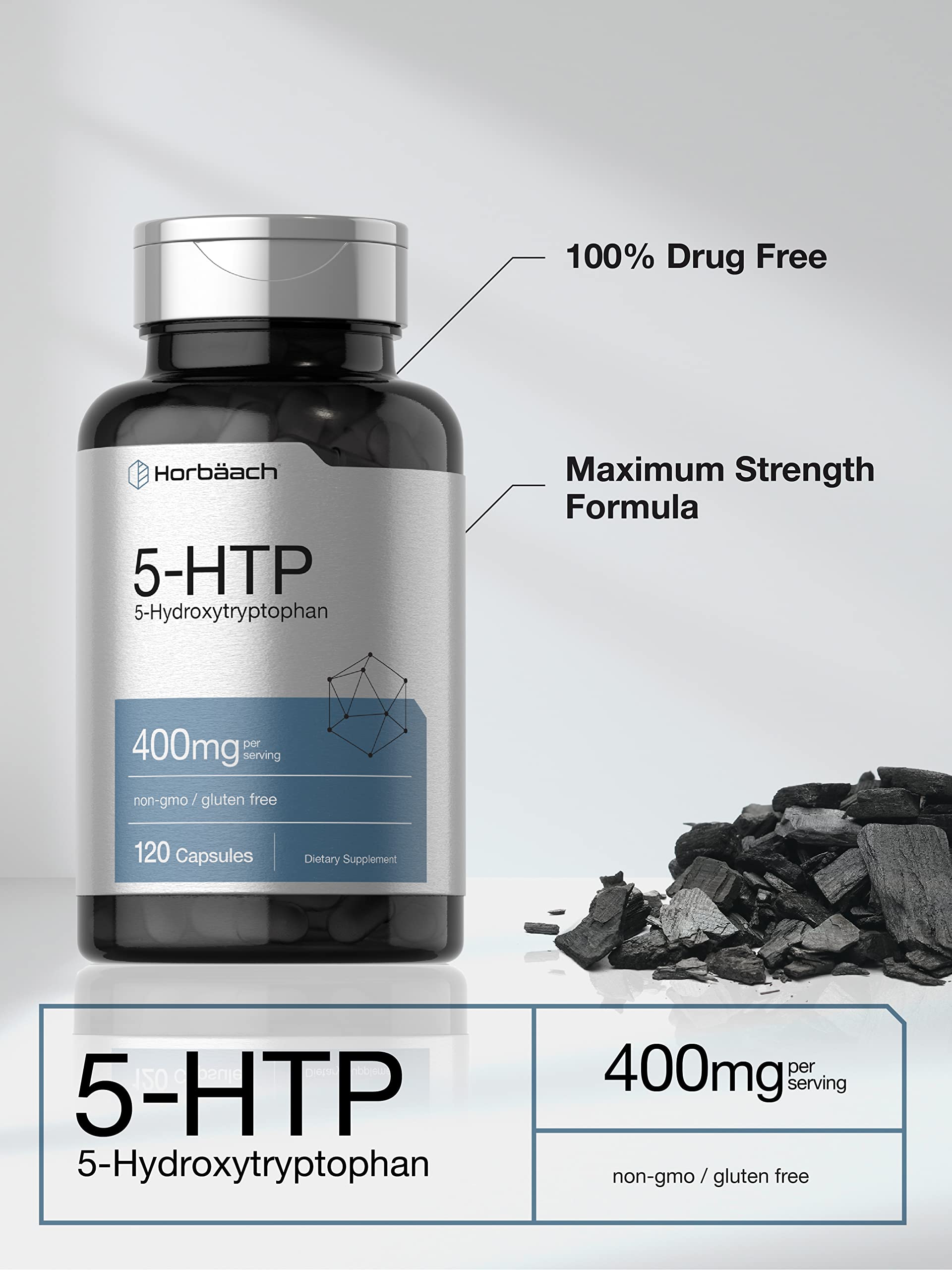 Horbäach 5HTP seed extract ingredient highlighting natural source.