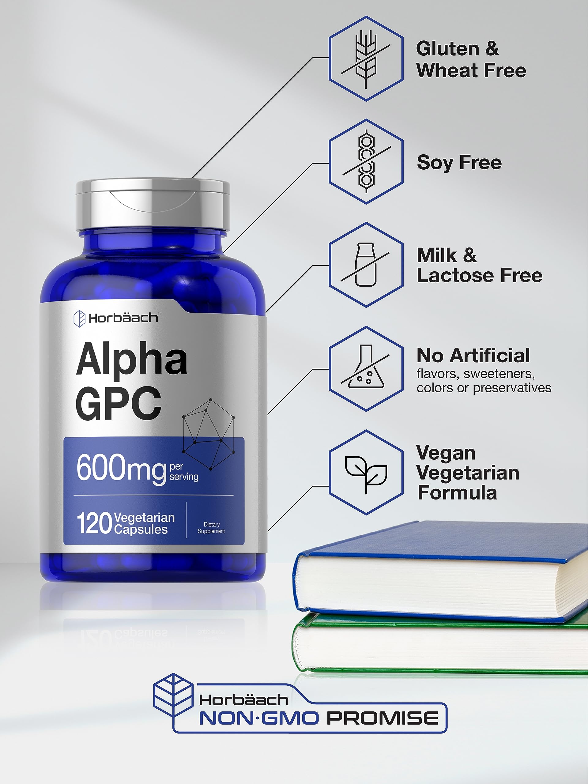 Horbäach Alpha GPC bottle with lab-tested purity label