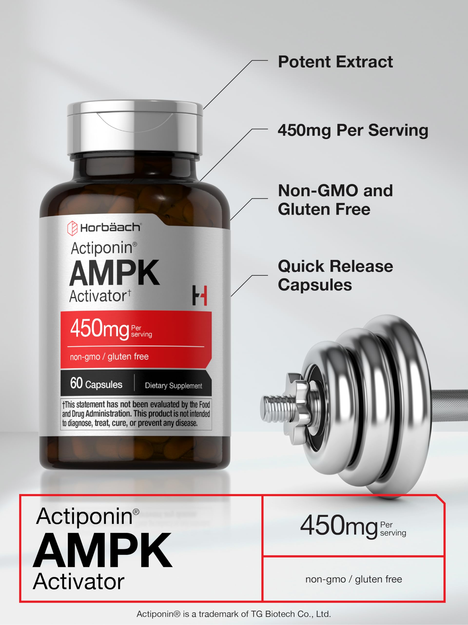 Horbäach AMPK Metabolic Activator box packaging on display.