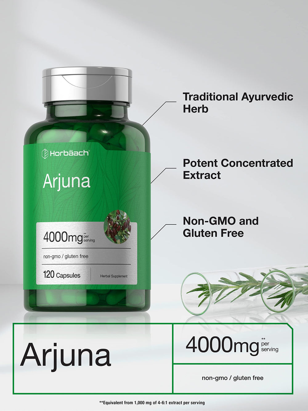 Close-up of Horbaach Arjuna capsules ready to take daily.