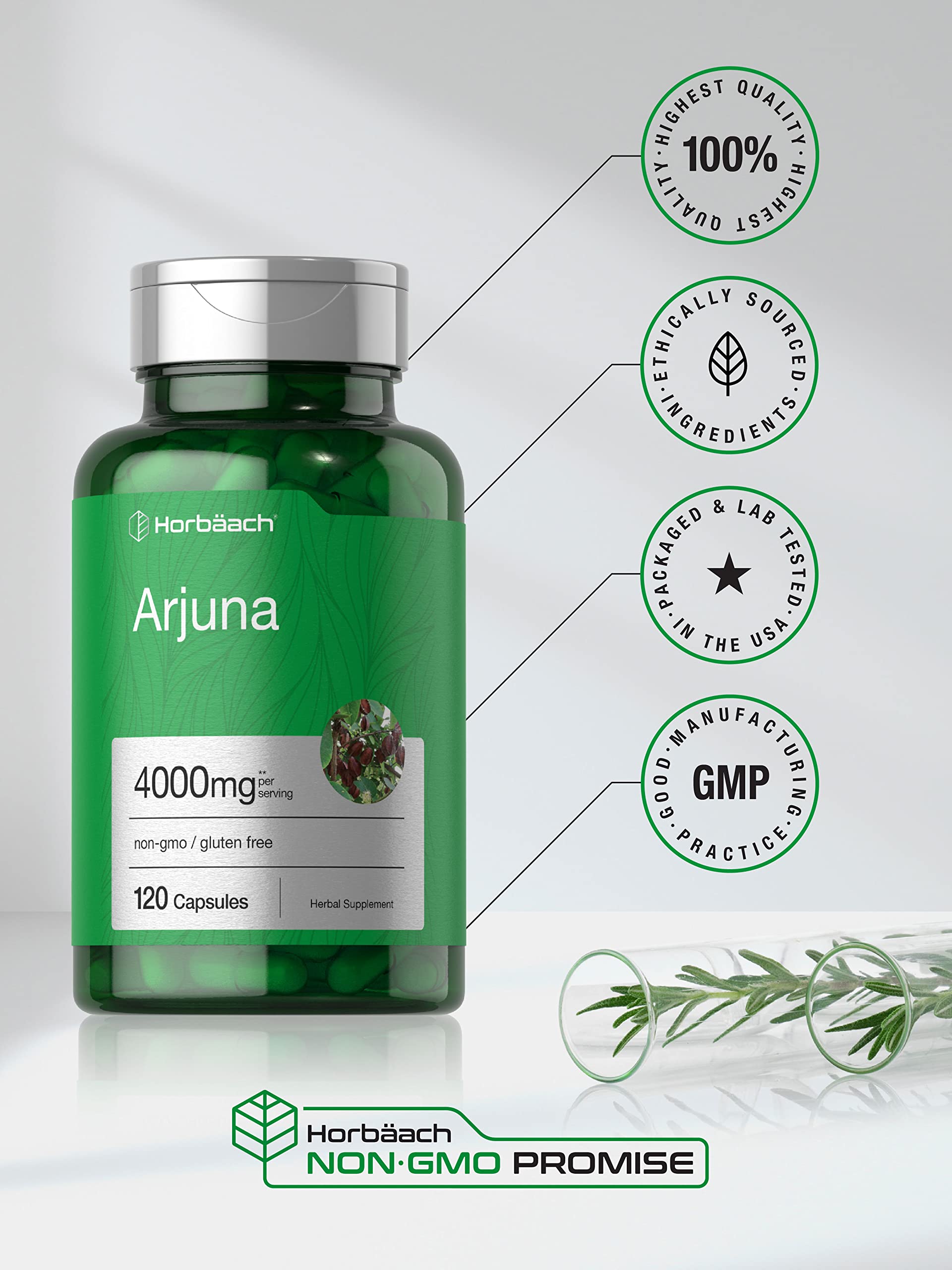 Packaging visuals for Horbaach Arjuna emphasize purity and trust.