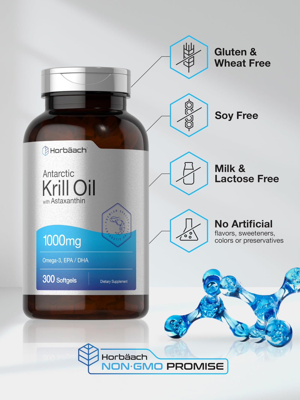 Horbaach Astaxanthin-rich krill oil emphasizes antioxidant-rich composition