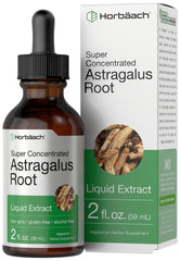 Horbäach Astragalus root extract liquid bottle on white background for daily use